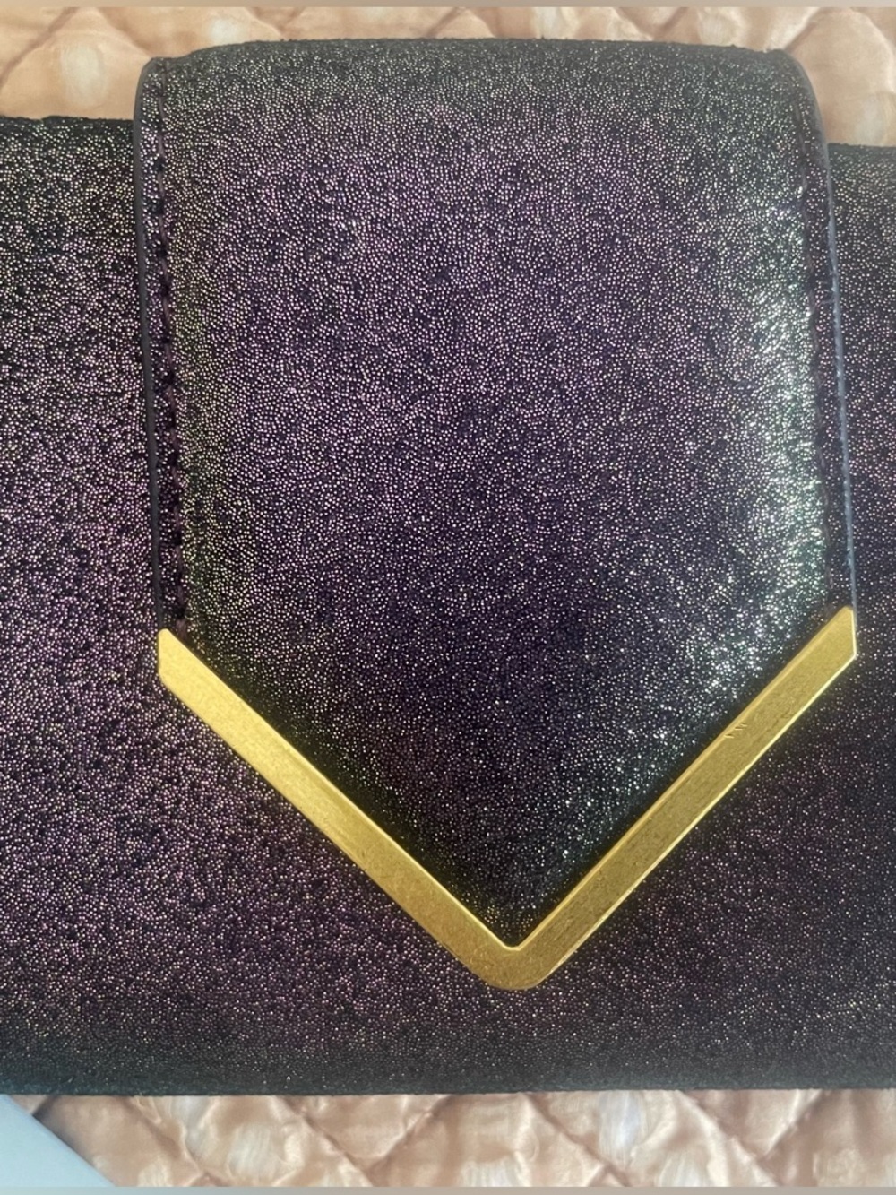 ANTONIO MELANI bifold medium size purple glitter wallet